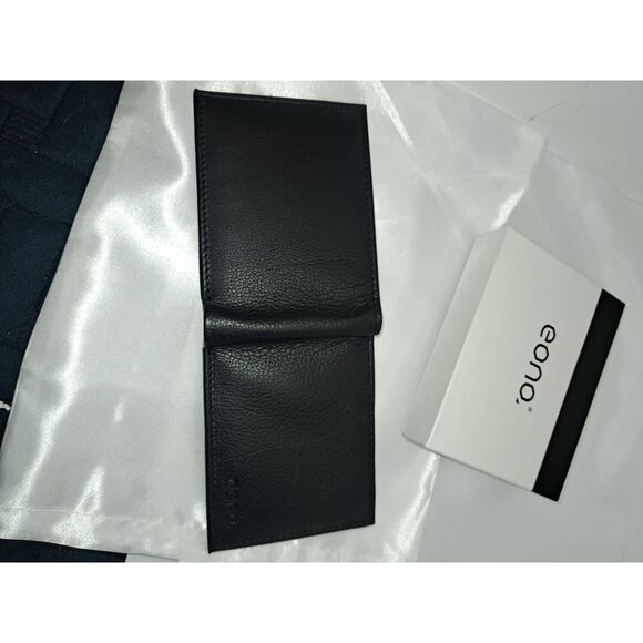 NIB- Eono Genuine Leather XL Soft & smooth Leather Black Wallet for Men - Picture 4 of 6